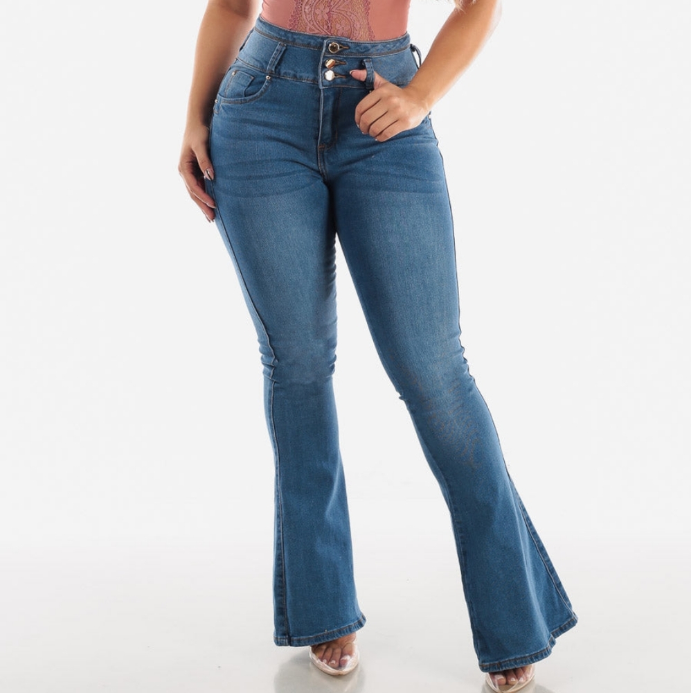 Colombian Design Push Up Levanta Cola Sexy  High Waist Jeans.